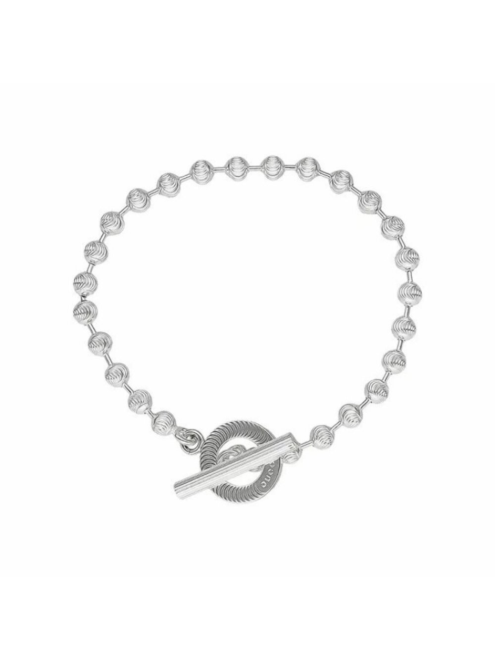 NEW GUCCI Silver  Jewelry Bracelet Chain Interlocking G 602707 Silver Sz 19